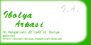 ibolya arpasi business card